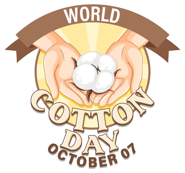 Free vector world cotton day october 7 banner design