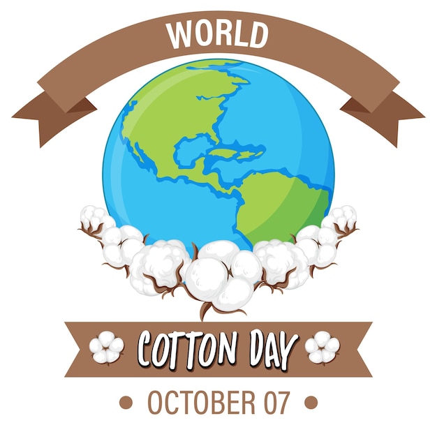 Free Vector world cotton day october 7 banner design