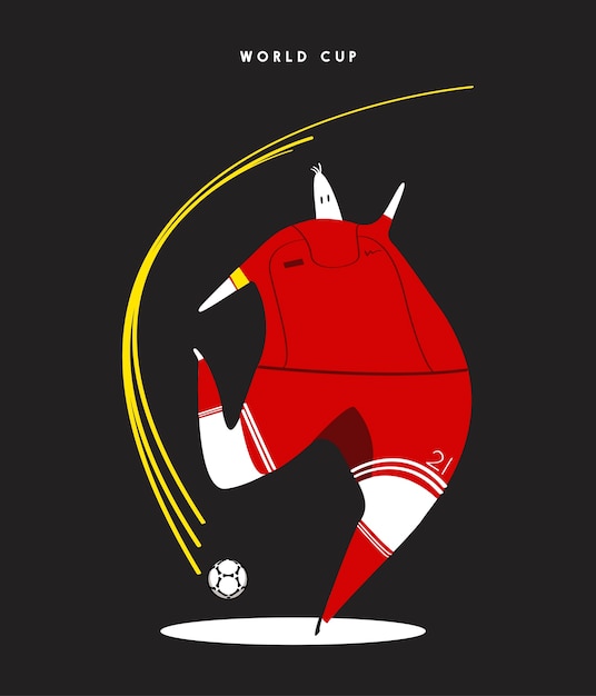 World cup concept soccer player illustration