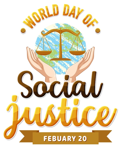 Free Vector world day of social justice banner