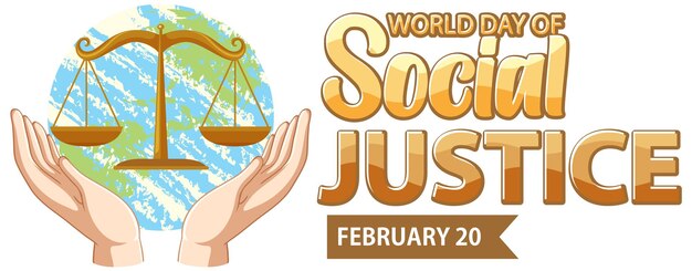 Free Vector world day of social justice banner