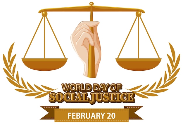 Free Vector world day of social justice banner