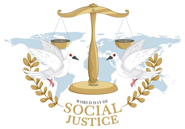 Free vector world day of social justice illustration