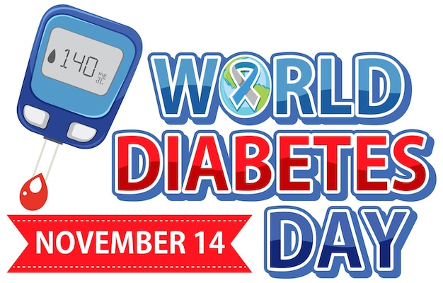 World Diabetes Day Font Logo Design