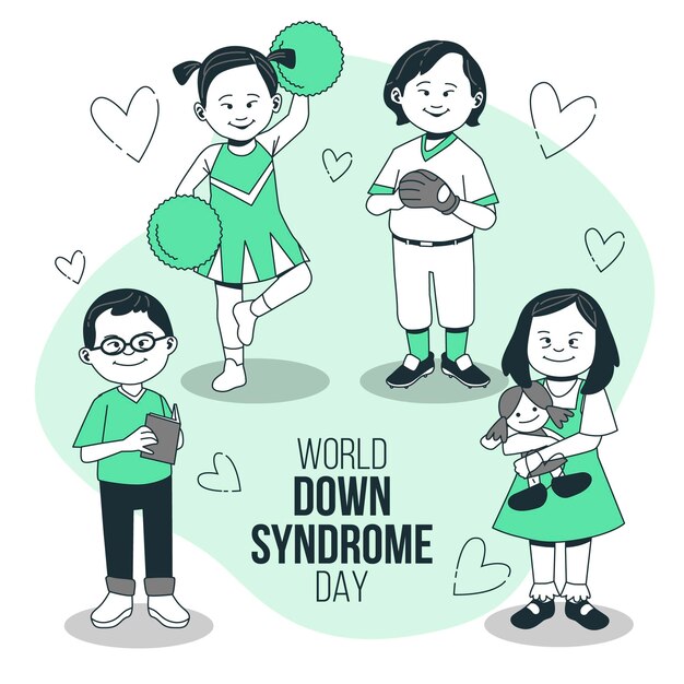 World down syndrome day concept illustration