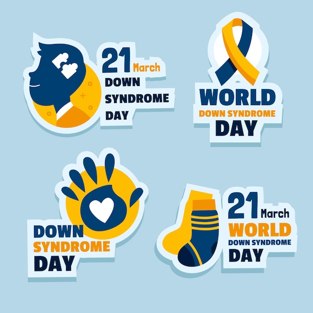 World down syndrome day label set