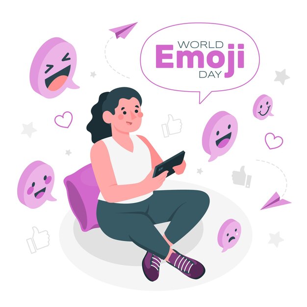 World emoji day concept illustration