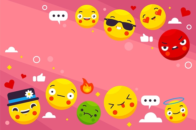 World emoji day flat background