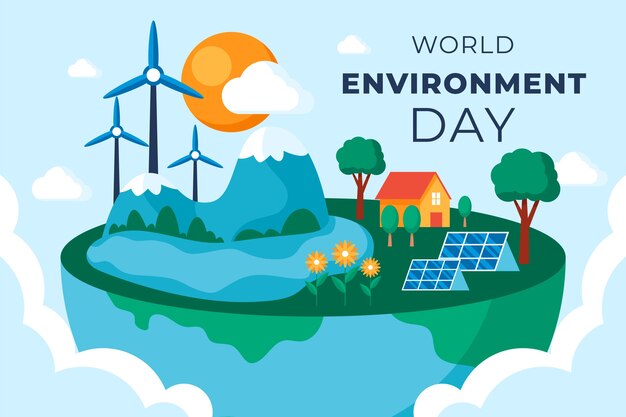 World environment day flat background