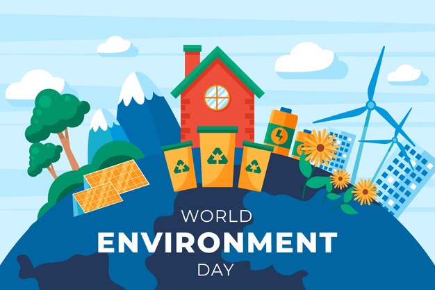 World environment day flat background