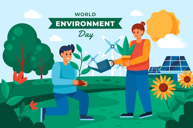 World environment day flat background