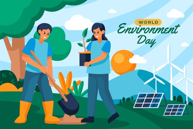 World environment day flat background