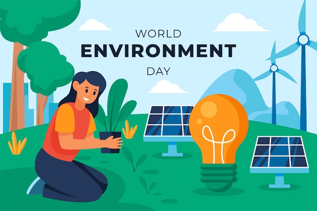 World environment day flat background