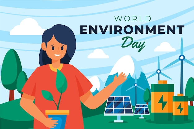 World environment day flat background