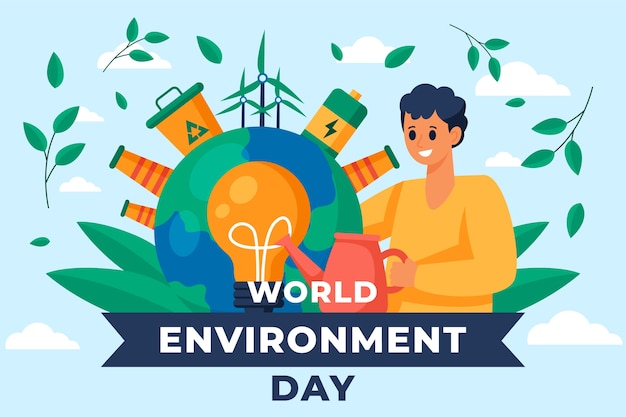 World environment day flat background