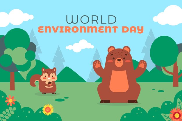 World environment day flat background