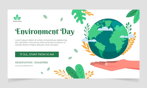 World environment day flat facebook ad