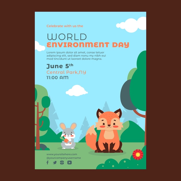 World environment day flat poster or flyer