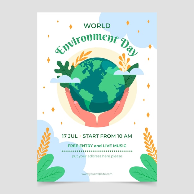 World environment day flat poster