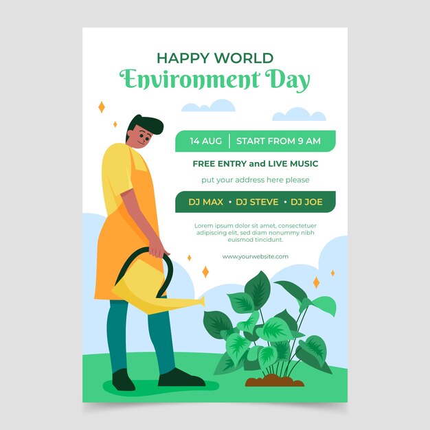 World environment day flat poster