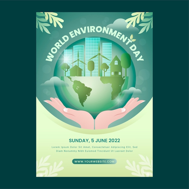 Free Vector world environment day gradient poster