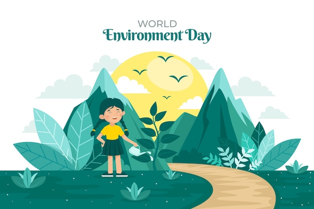 World environment day hand drawn background