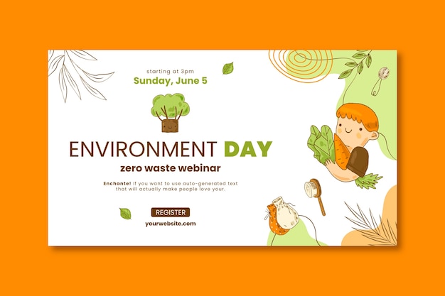 World environment day hand drawn flat sale webinar