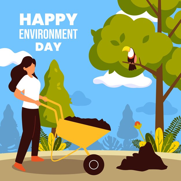 World environment day hand drawn illustration