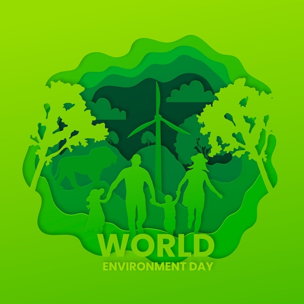 World environment day in paper style