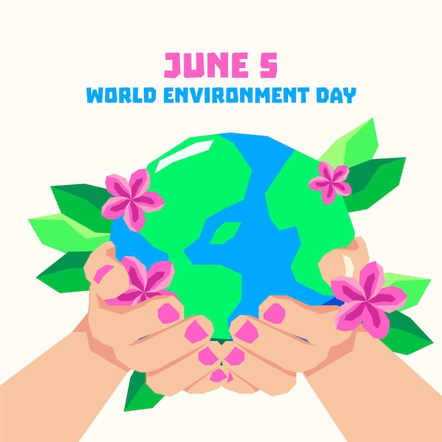 World environment day with hands holding planet