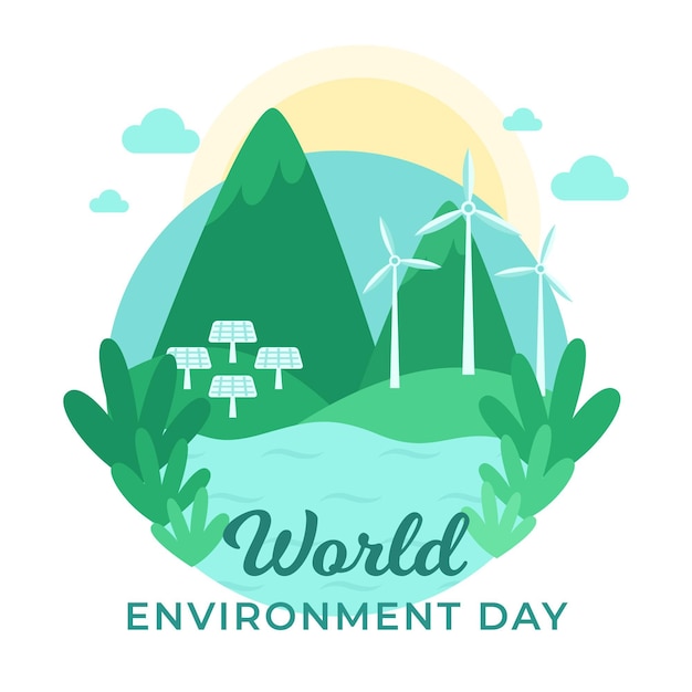 World environment day with nature landscape