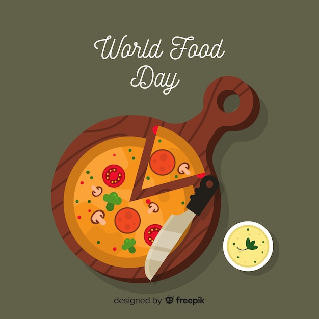 Free Vector world food day background with pizza