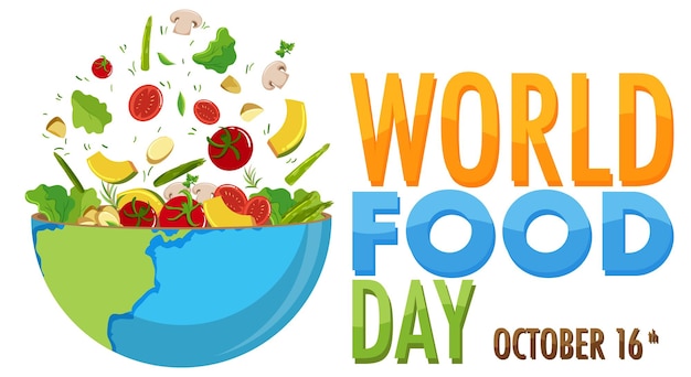 Free Vector world food day banner design