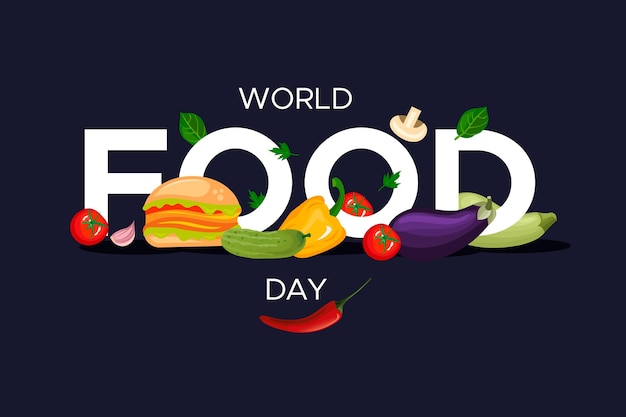 World food day celebrate flat design