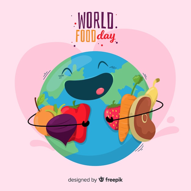 World food day concept with flat design background