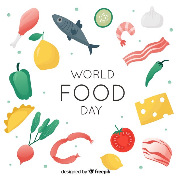 World food day concept with flat design background