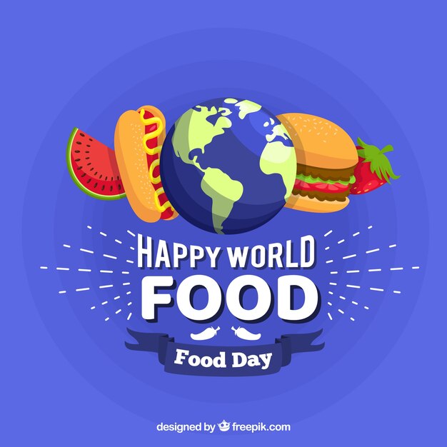 World food day concept with flat design background