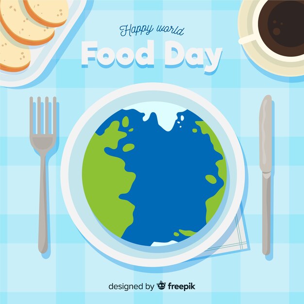 World food day concept with hand drawn background