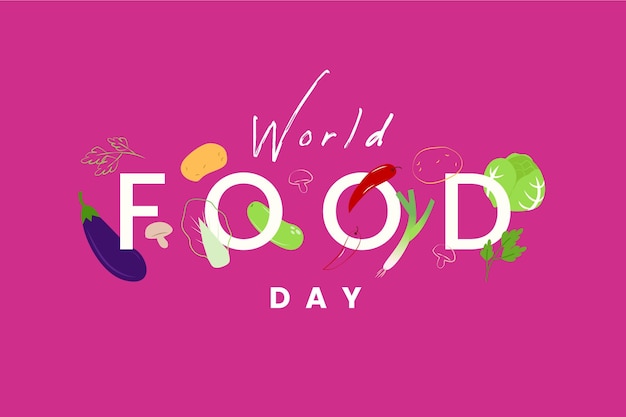 Free Vector world food day event illustration design