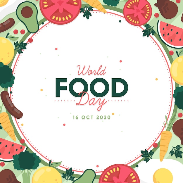 World food day flat design background