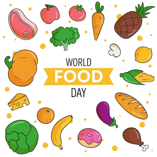 World food day hand drawn background