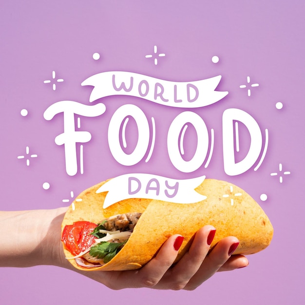 World food day lettering concept