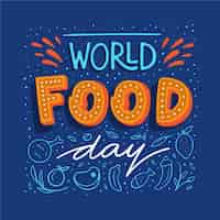 Free vector world food day lettering