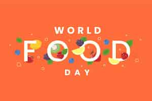 Free vector world food day on orange background