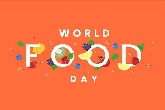 Free Vector world food day on orange background