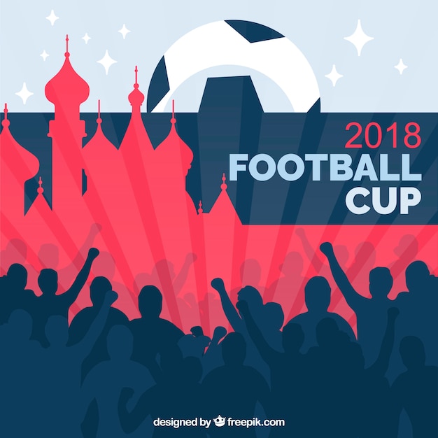 Free Vector world football cup background with audience