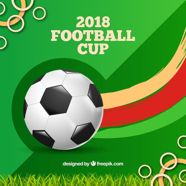 World football cup background with ball in realistic style