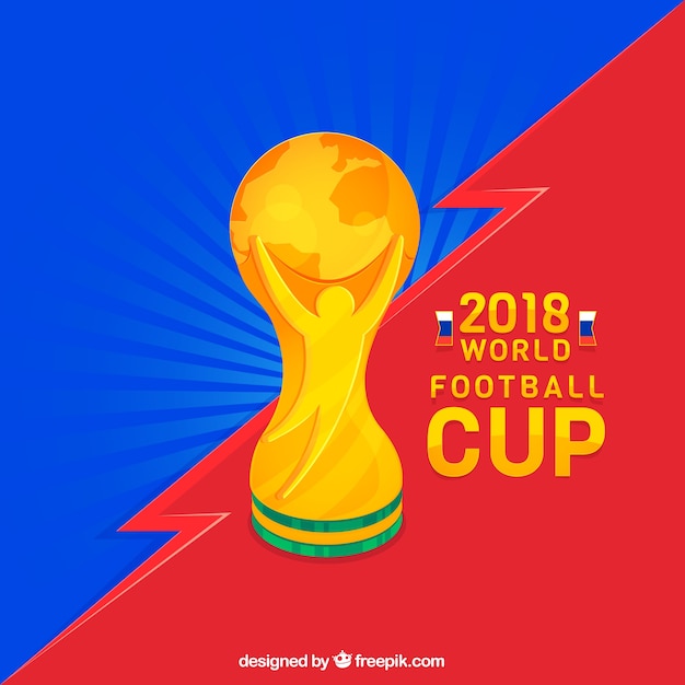 Free Vector world football cup background with trophy