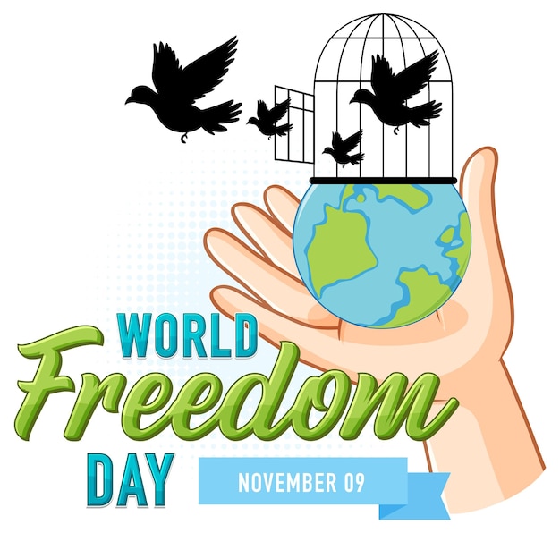 Free Vector world freedom day logo design