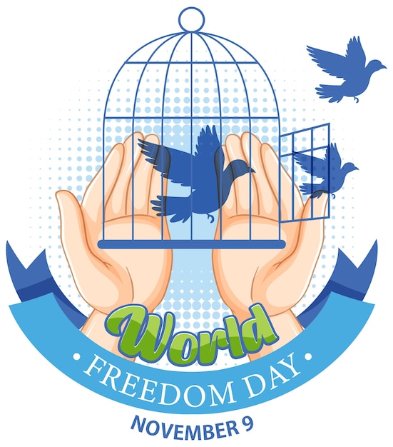 Free Vector world freedom day postr template